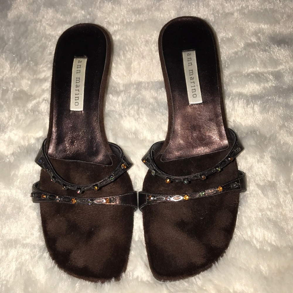 Bronze slides withe jeweled straps